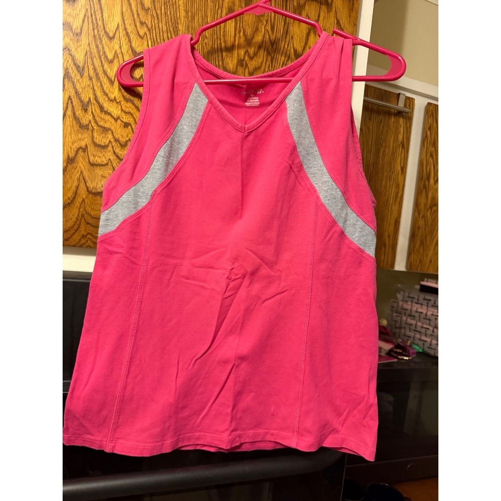 BCG Womens Pink Athletic Tank Top‎ V-Neck Sleeveless Gym Shirt XL RN098223